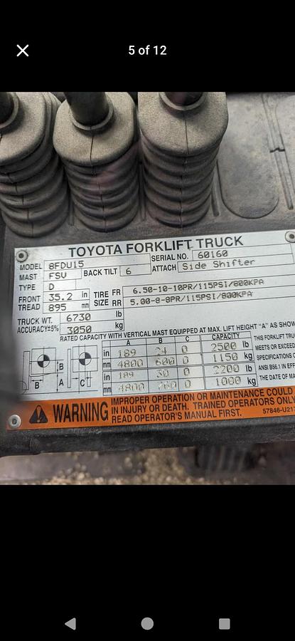 Used 2018 Toyota 8 Series Diesel Forklift