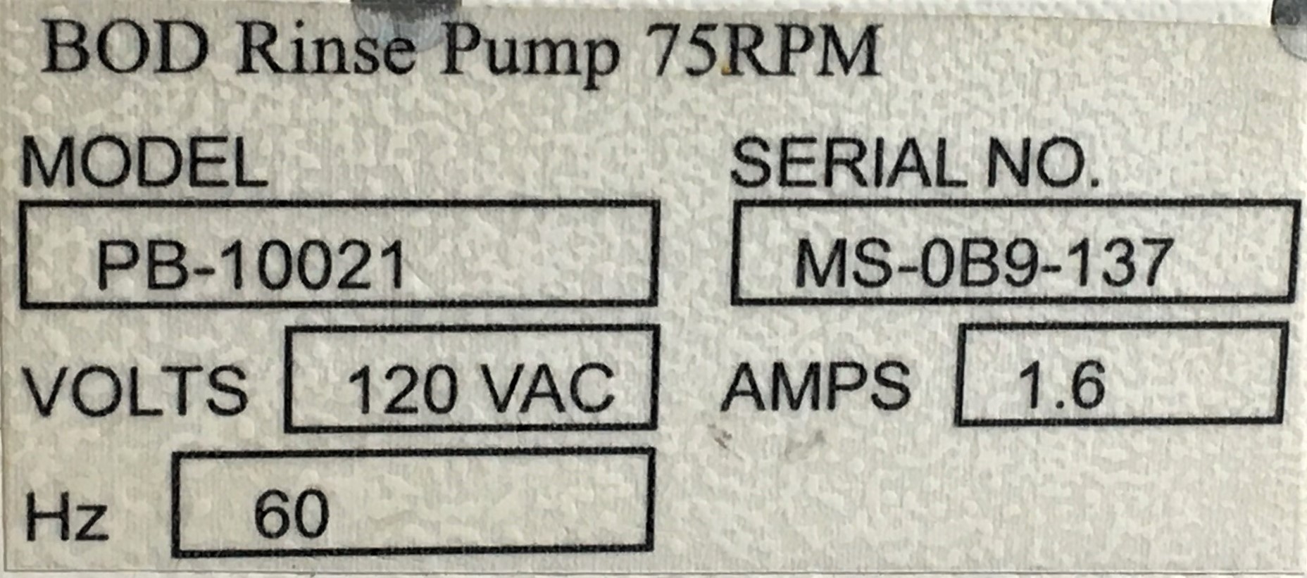 Used ManTech TitraRinse/A PB-10021 Peristaltic Pump