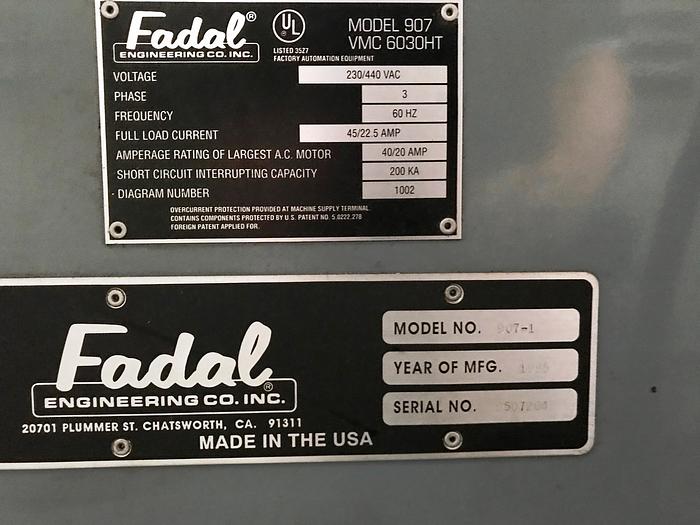 Used 1995 FADAL VMC 6030HT