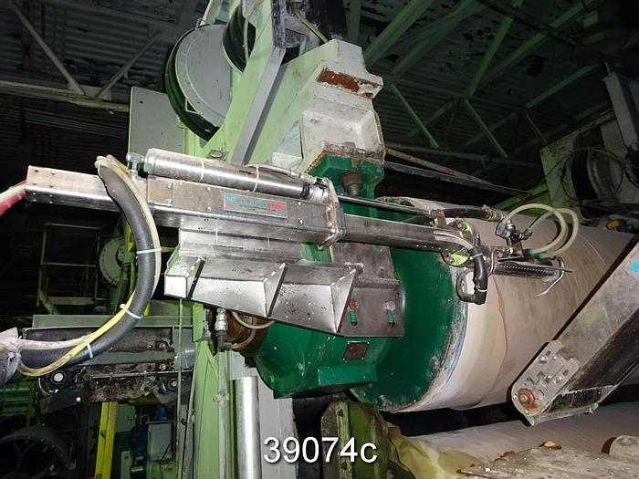 Used LG Industries Plain Press, 1200 PLI Balanced at 2500 FPM, Blind Drilled Press Rolls, 118" Face, 32" Diameter #39074