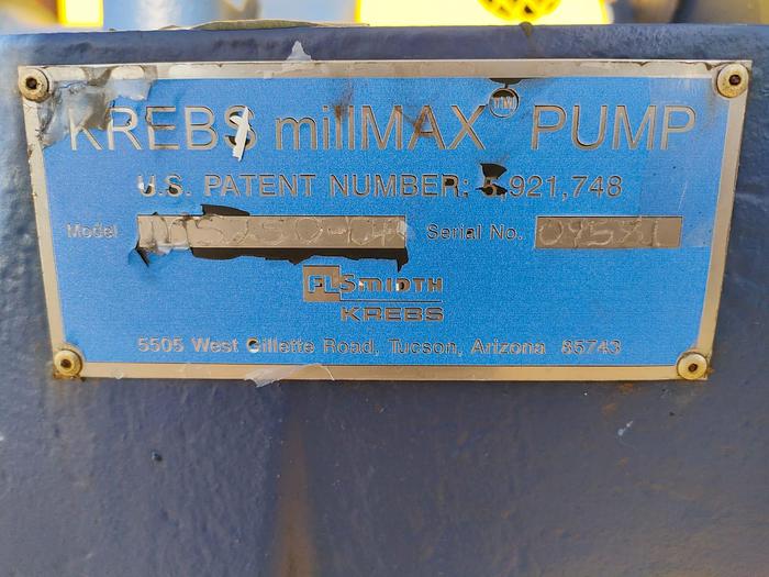 Used KREBS MILLMAX SLURRY PUMP