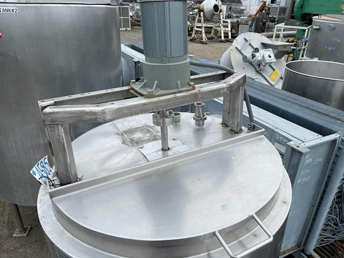 Used 1992 280 Gallon Vertical Stainless Steel Jacketed Mix Tank