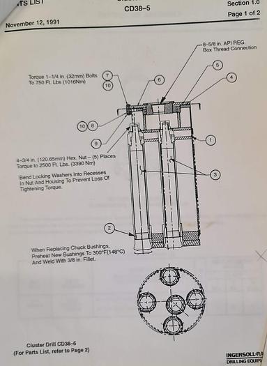 Usato Martello fondo foro INGERSOL RAND modello CD38-5 - Cluster Drill
