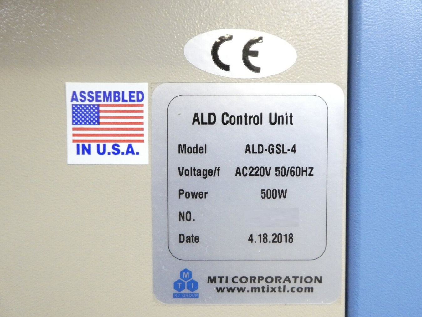 Used MTI Corporation ALD-GSL-4 Multi Channel MFC Gas Delivery System Working Surplus