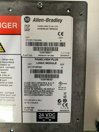 Used Allen Bradley PanelView Plus 1250 Color Display Module w/ AB Logic Module & More