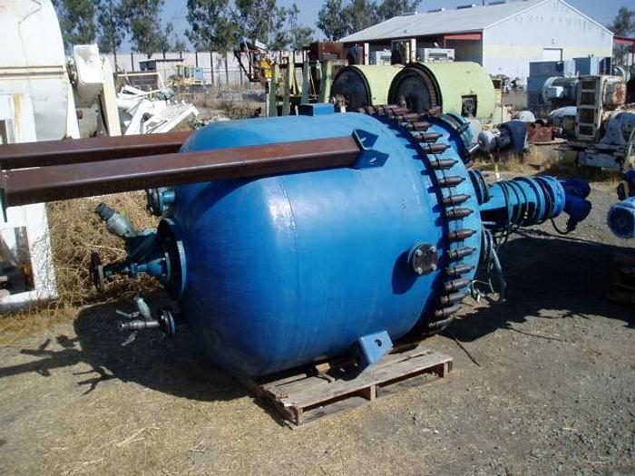 Used Reactor, 265 Gallon, Glass Lined, 30 PSI, Jkt, Agit, #S736725