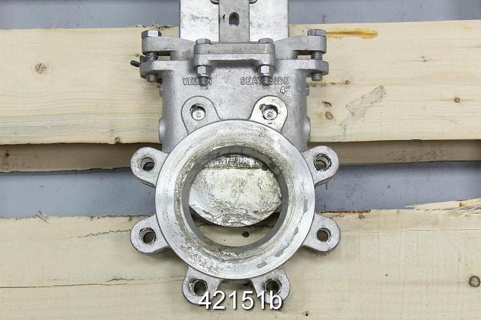 Used Velan Model B 4" Hand Operated Knife Gate Valve #42151