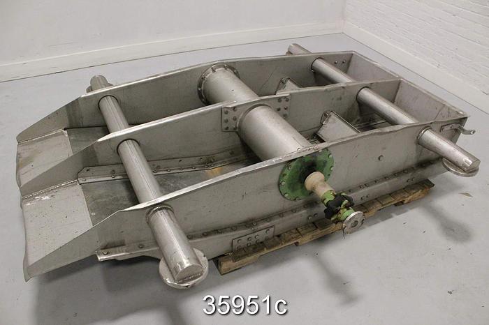 Used Voith Model 1000K Vibrating Screen Shaking Assembly, 0.075" Holed Screen Plates #35951