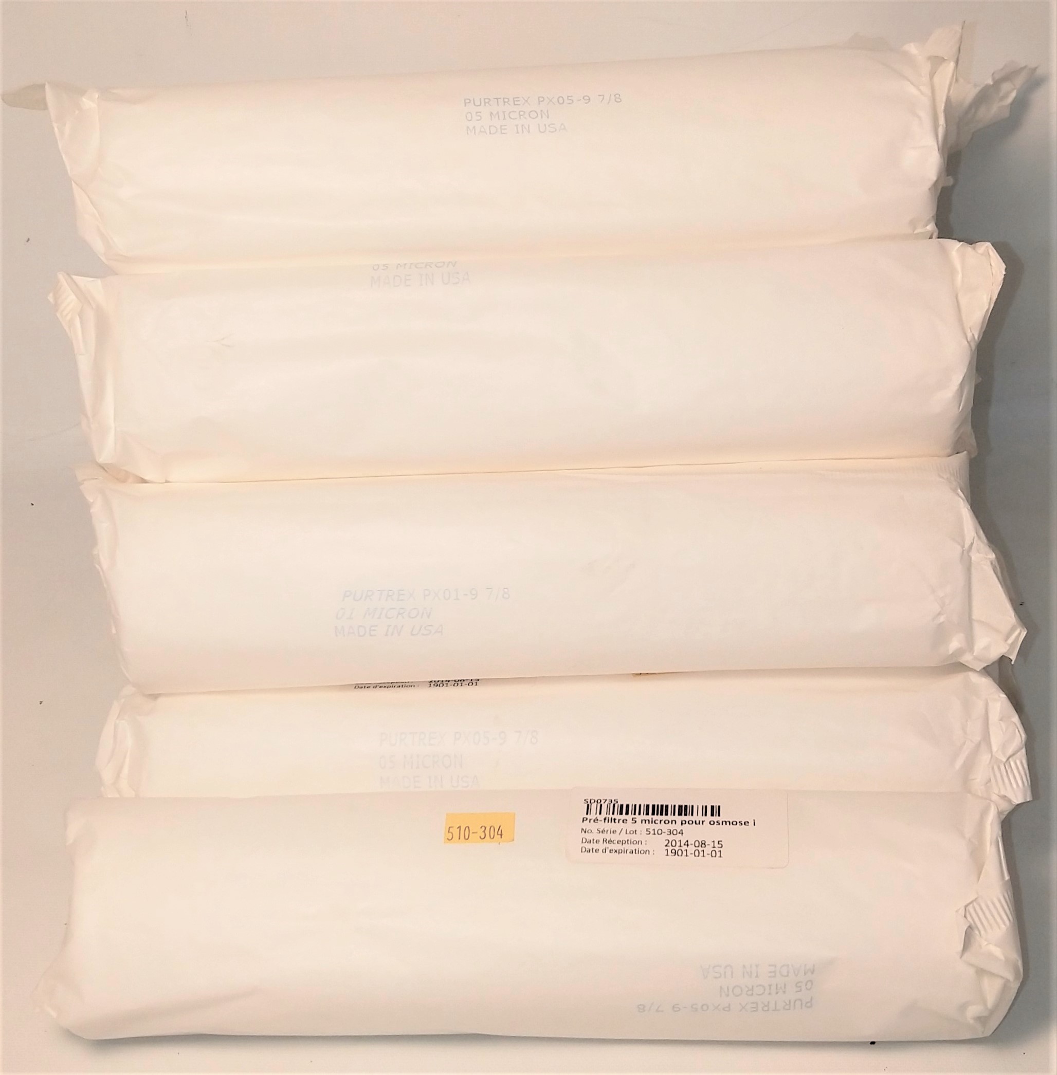 New Open Box GE Purtrex PX05-9 7/8 Sediment Depth Cartridge Filter - 5 Micron (Pack of 4)