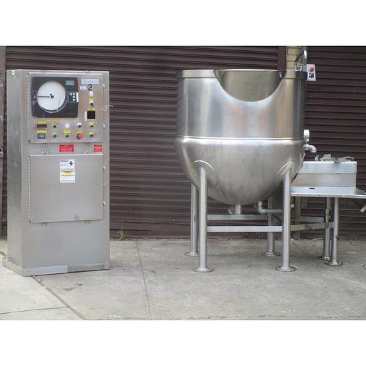 Used  CLEVELAND JC PARDO #HAMKDL- 200 GAL HORIZONTAL MIX AGITATION STATIONARY STEAM KETTLE (#776)