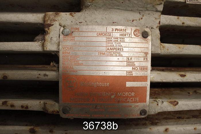 Used Westinghouse 150 Hp Ac Motor, 575 Volt, 1185 Rpm #36738