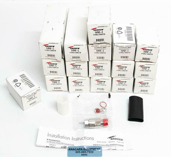 Used Commscope Andrew F4NF-C Type N Female Connectors NEW LOT OF 17 (6995)