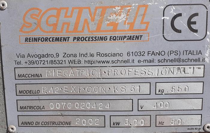 Usado Máquina de dobrar aço SCHNELL