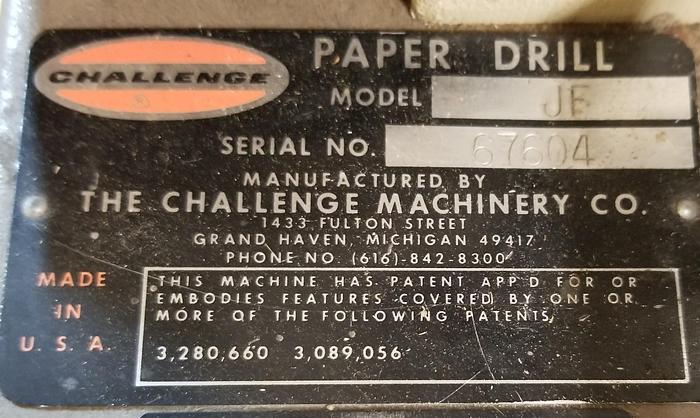 Used Challenge JF Single Head Drill