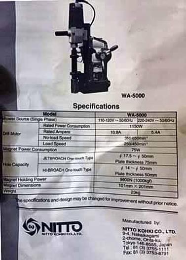 Used 2015 AtraAce WA-5000 Magnetic Drill | Semi-Automatic Feed-Max 2