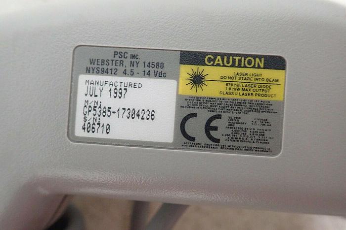 Used Lot of 3 PSC GP5385 QuickScan Laser Scanners with Stands