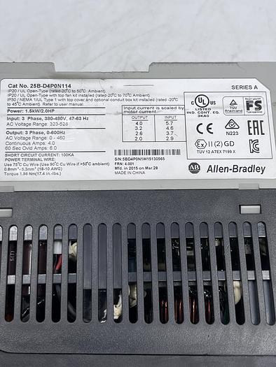 Used Allen Bradley 25B-D4P0N114 Ser A