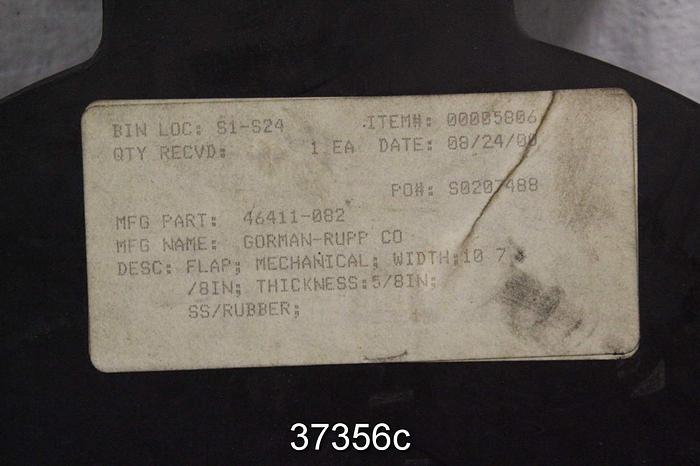 Unused Gorman Rupp T10A60S-B Pump Check Valve Flap, 4641-082 #37356