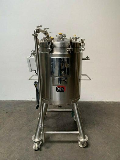 Used LEE 200 Liter Stainless Steel Jacketed Reactor 50 PSI no mixer