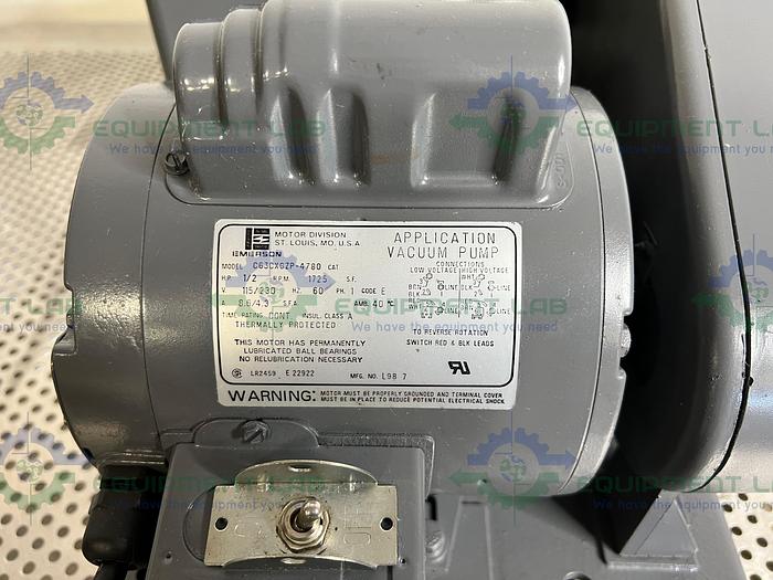 Used Welch 1402N Chemstar Corrosive Gas Vacuum Pump w/ Motor Division C63CXGZP Motor