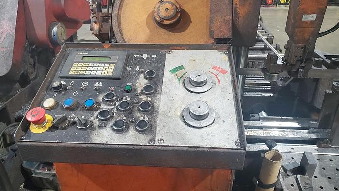 Used 2003 Cosan Automatic Horizontal Cut Off Saw, Model C-4038 NC, Capacity 15" X 15", 1 7/16 Blade, 2 HP, with In feed rollers