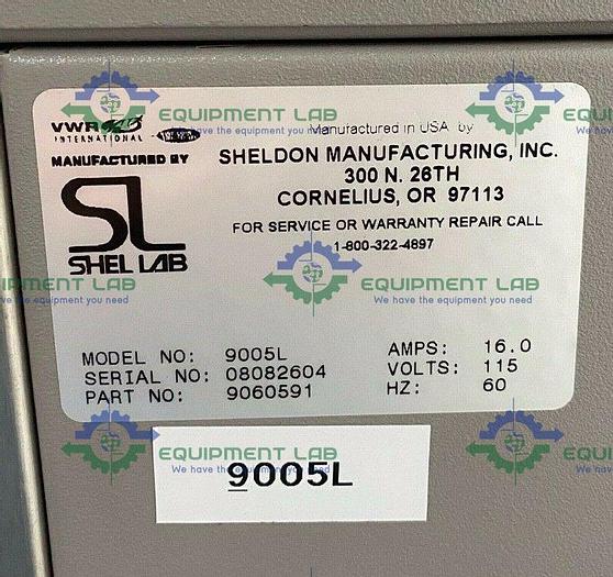 Used VWR/Sheldon Mfg. 9005L Humidity Chamber 115V 60Hz