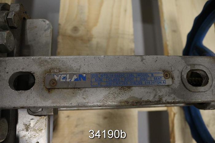 Used Velan 6" Hand Operated Knife Gate Valve #34190