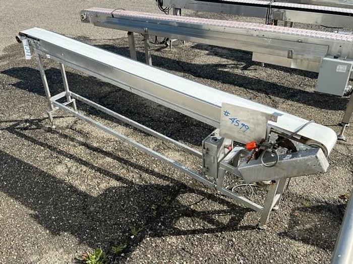 Used 8' Long x 7.5" Wide Sanitary Flat Belt Conveyor