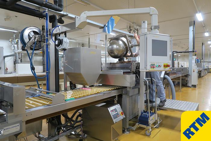 Used PRALINE DEPOSITING, EXTRUDING/FORMING & CHOCOLATE COATING LINE