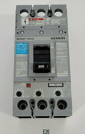 Used *PREOWNED* SIEMENS SENTRON FXD63B200 200 AMP 600VAC CIRCUIT BREAKER + WARRANTY!
