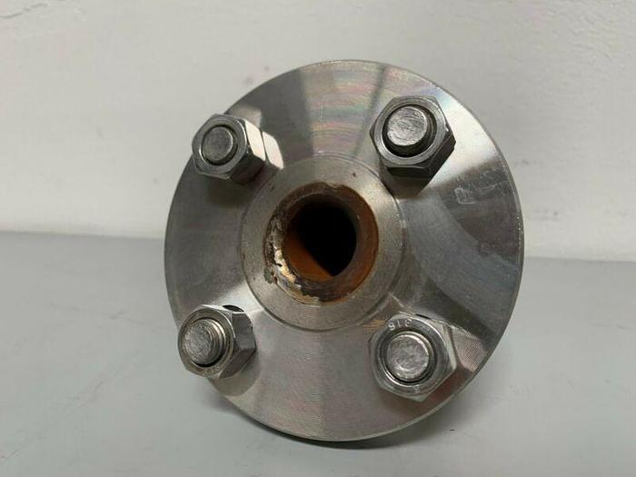 Used Stainless Steel 4 1/2" Flange w/ 1" Sanitary Fitting