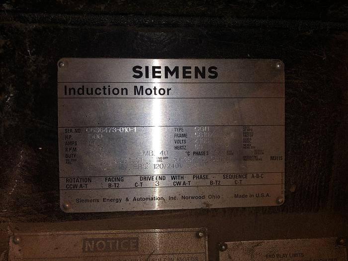 Used HOFFMAN 79103A BLOWER WITH 1500HP MOTOR