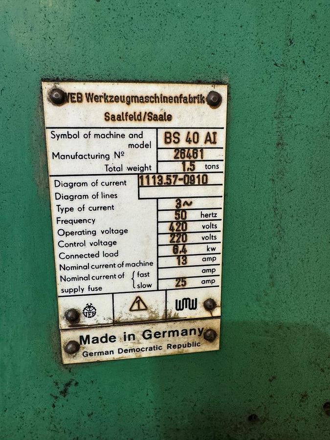 Used WMW Heavy Duty Drill BS40 AI