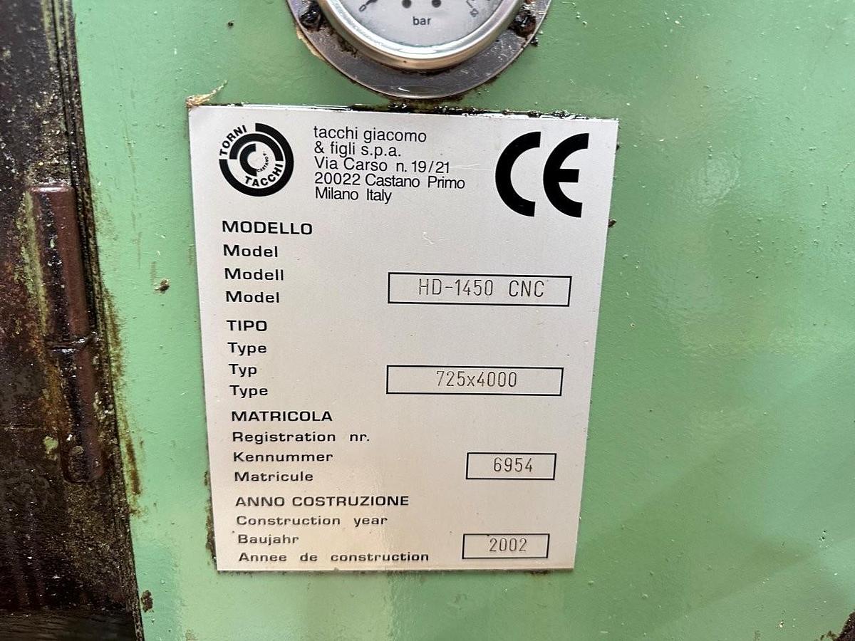 Used Tacchi HD/1450 X 4M Large Spindle Bore