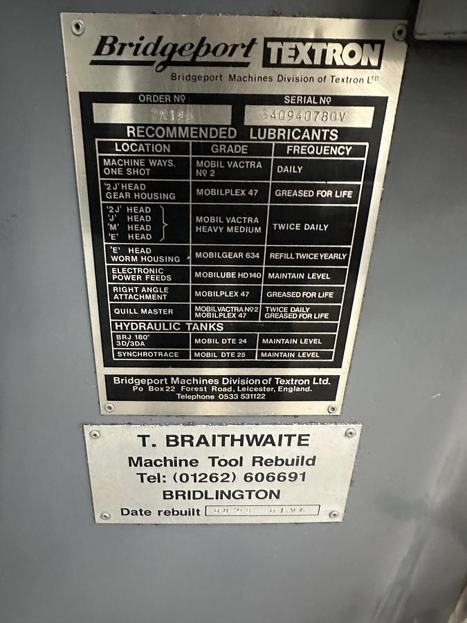 Used Bridgeport Series 1 2 hp Vari speed Turret Milling Machine