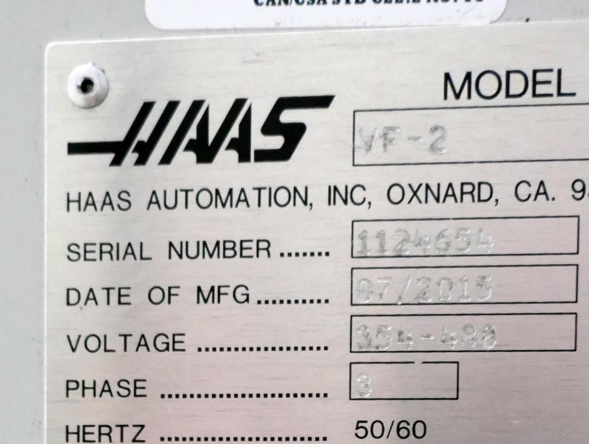 Used Haas VF-2 (2015) – CNC Vertical Machining Centre