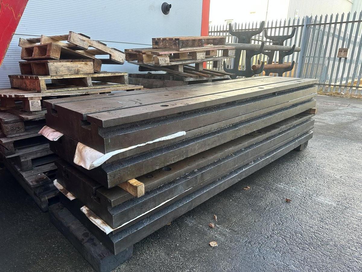 Used 4 x TSlotted Matching Floor Plates 10ft x 30" x 7" Per Plate