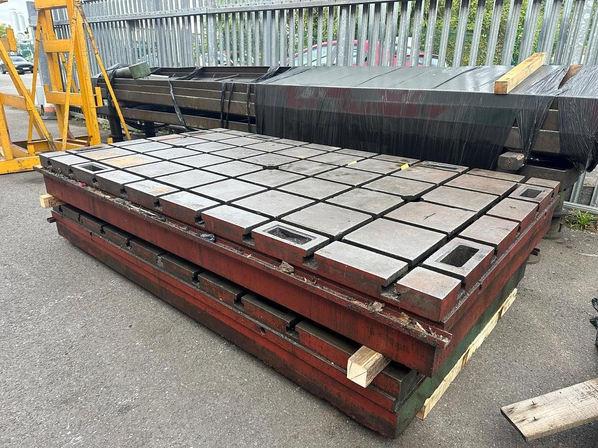 Used 2 x T Slotted Floor Plates 5ft x 9ft x 10" Each 