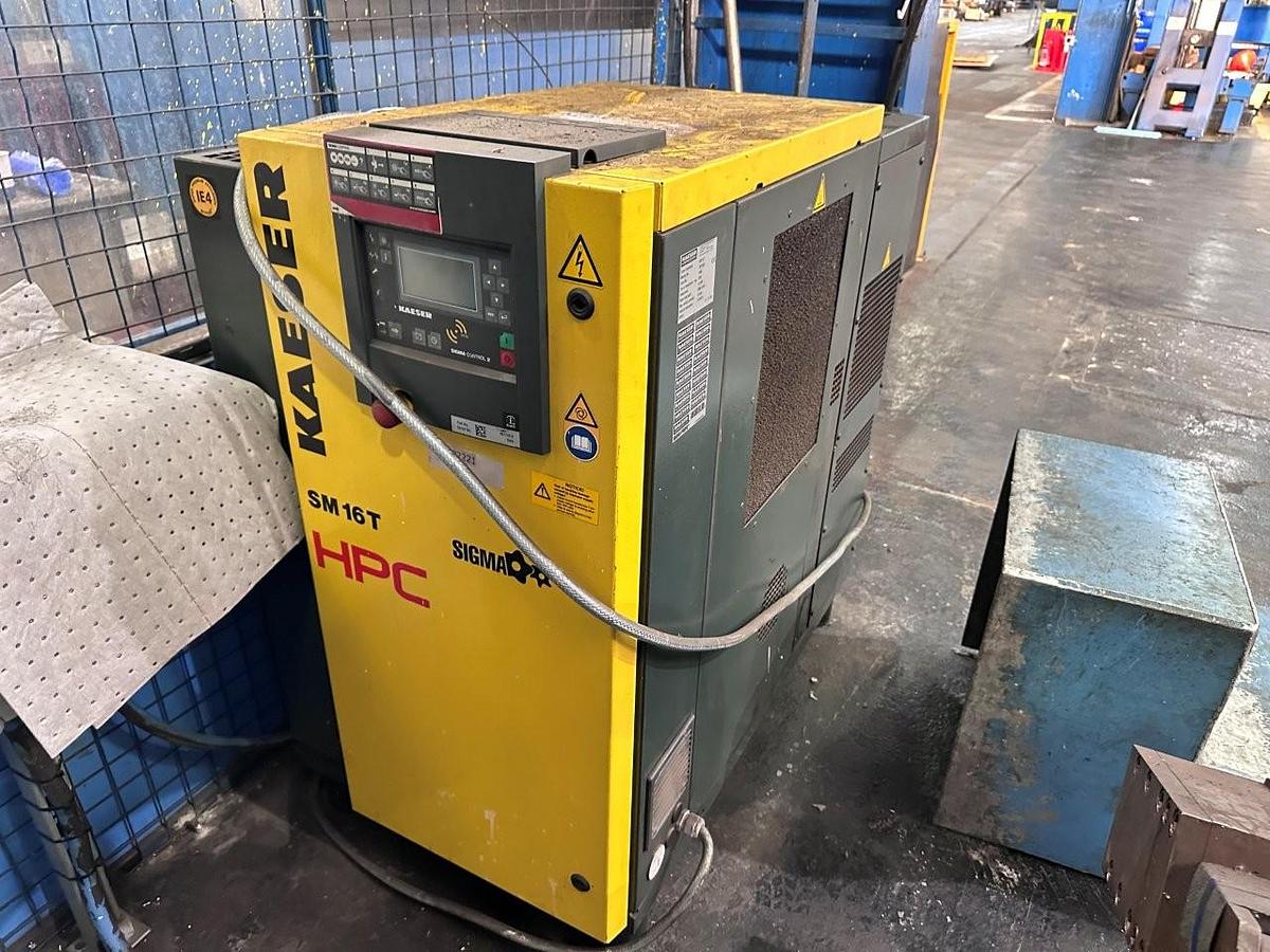 Used Kaeser SM16 T Rotary Screw Air Compressor & Air Receiver
