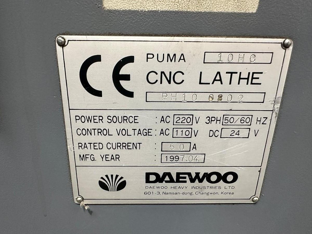Used Daewoo Puma 10HC CNC Lathe