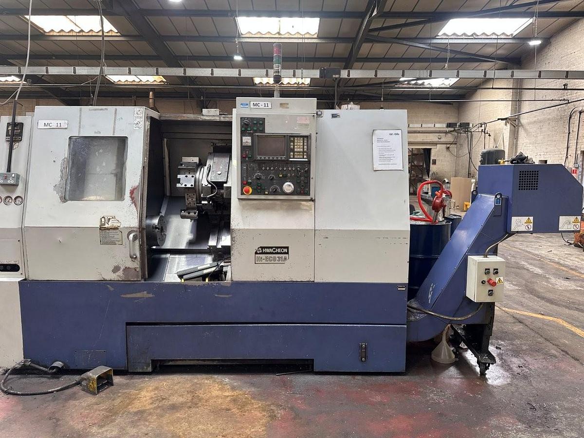 Used Hwacheon HI Eco 31A CNC Lathe with C Axis & Live Tools