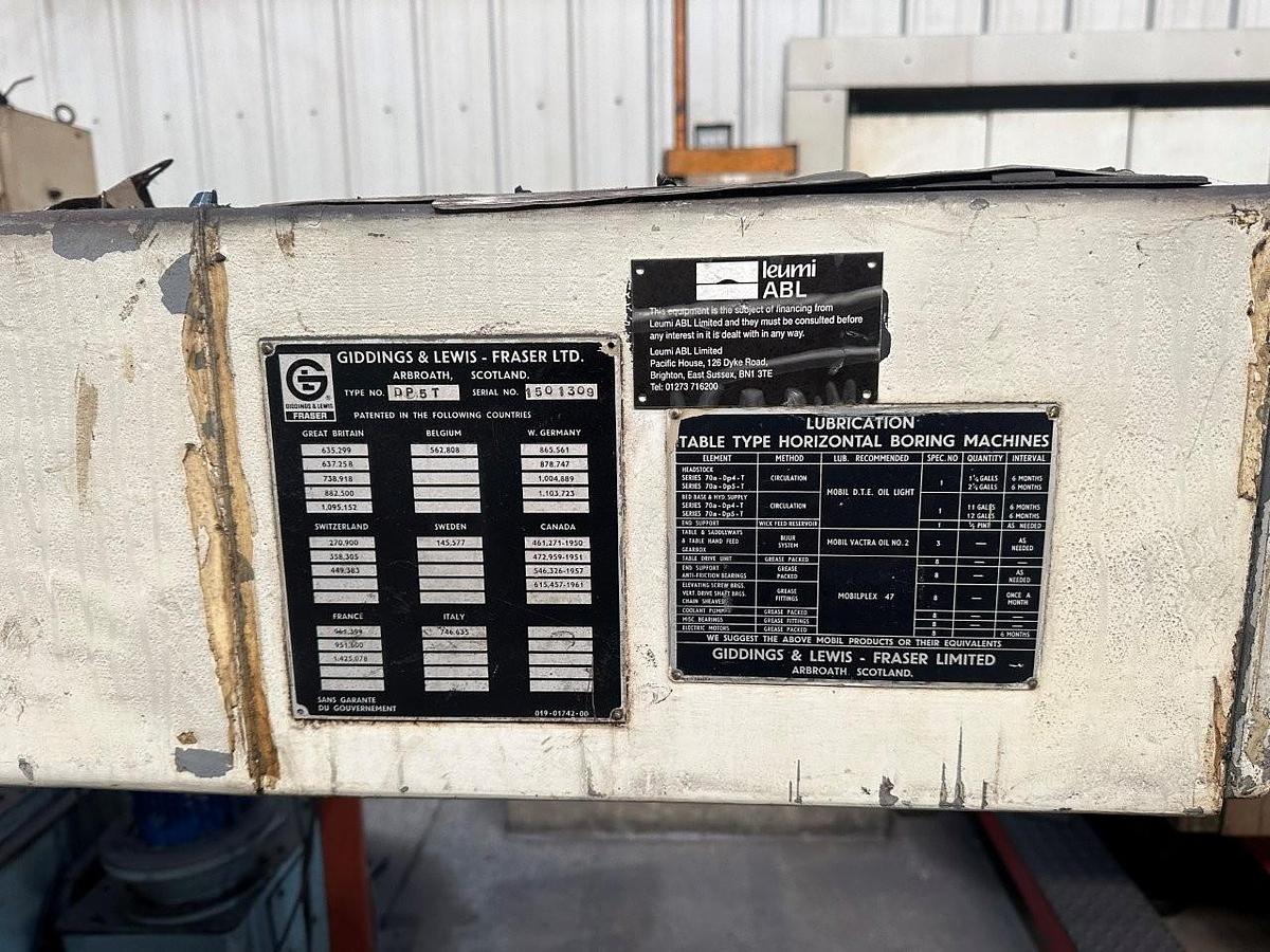 Used Giddings & Lewis DP5T Horizontal Borer