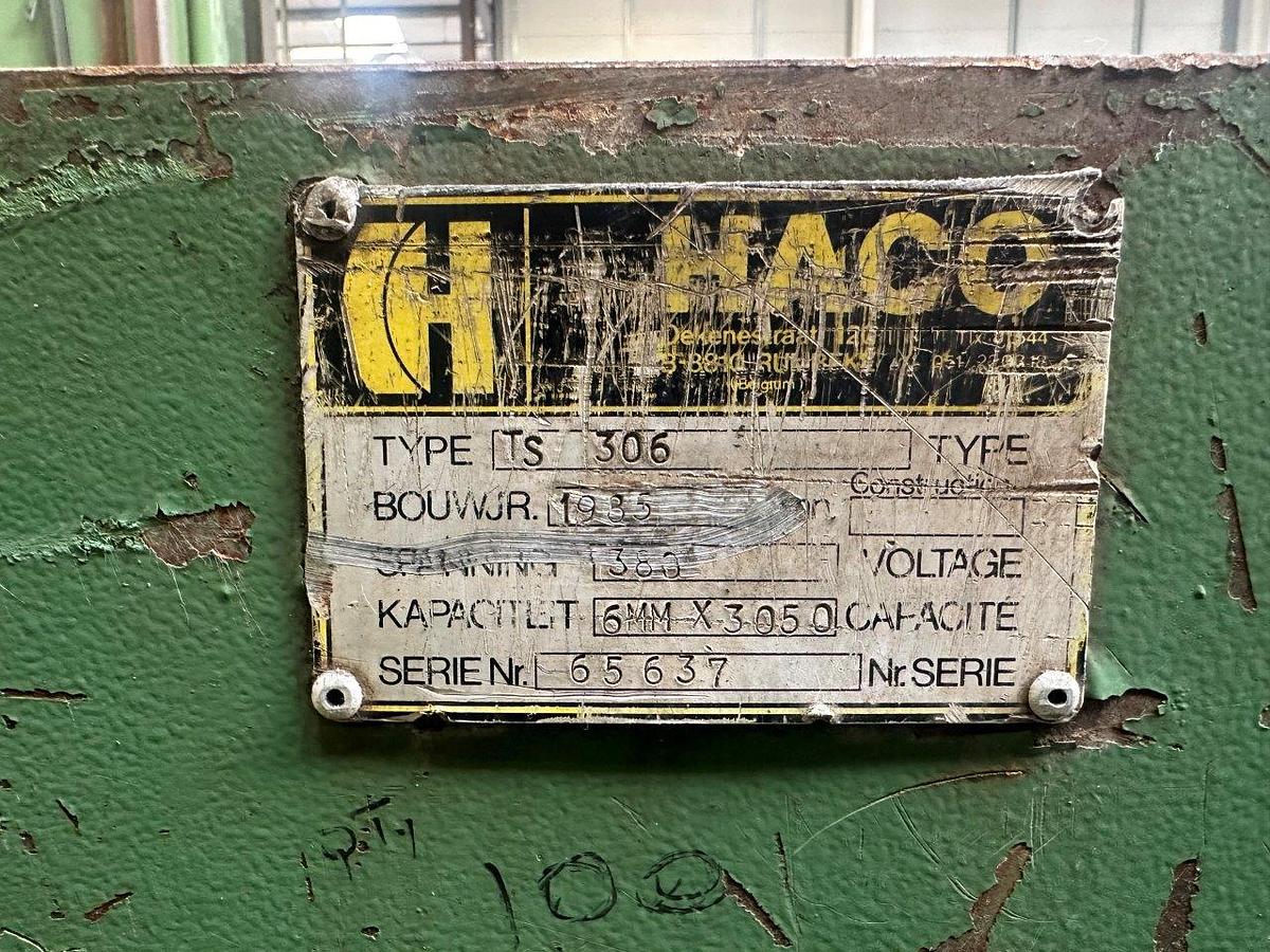 Used HACO TS 306 3050mm x 6mm Hydraulic Guillotine