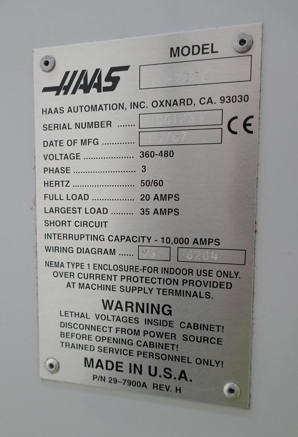 Used Haas VF-2DCE Vertical Machining Centre