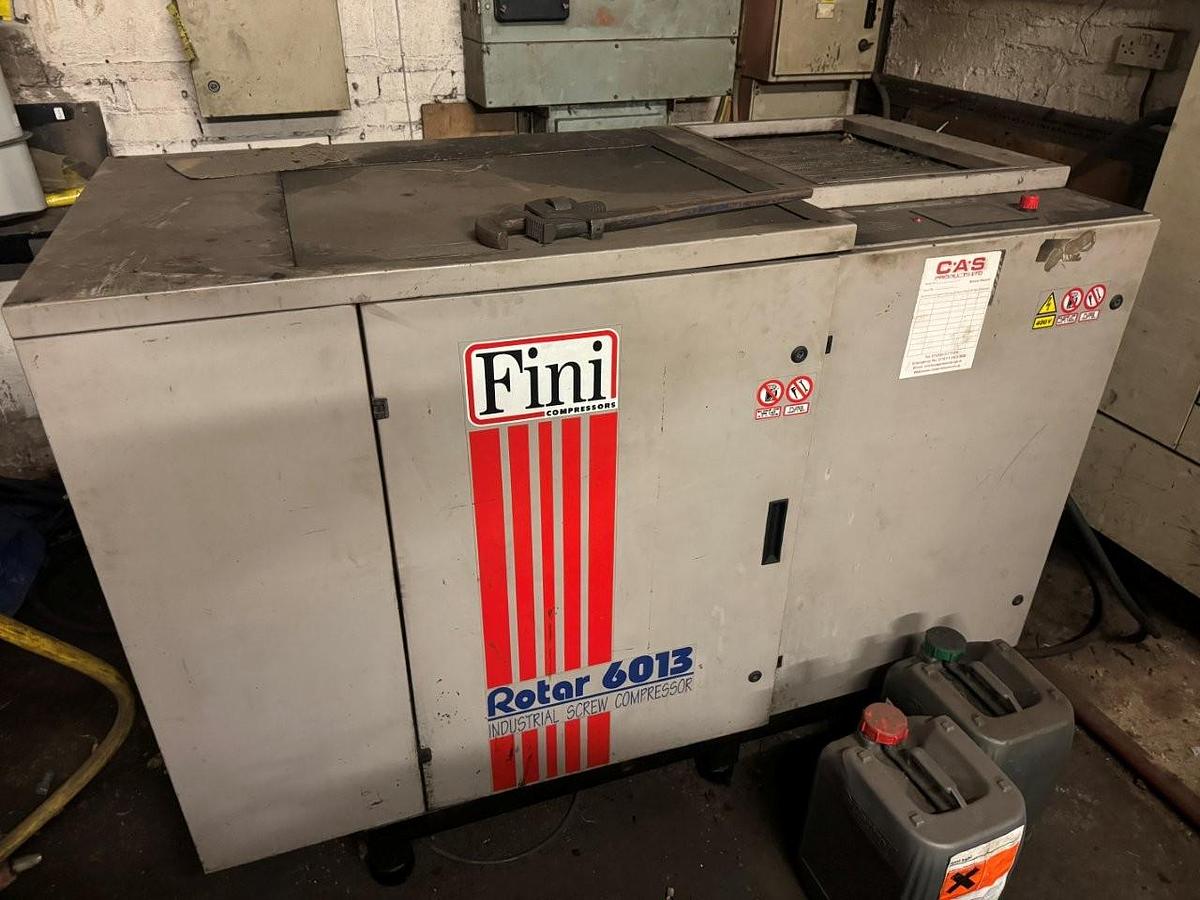 Used Fini Rotar 6013 Rotary Screw Air Compressor & Air Receiver