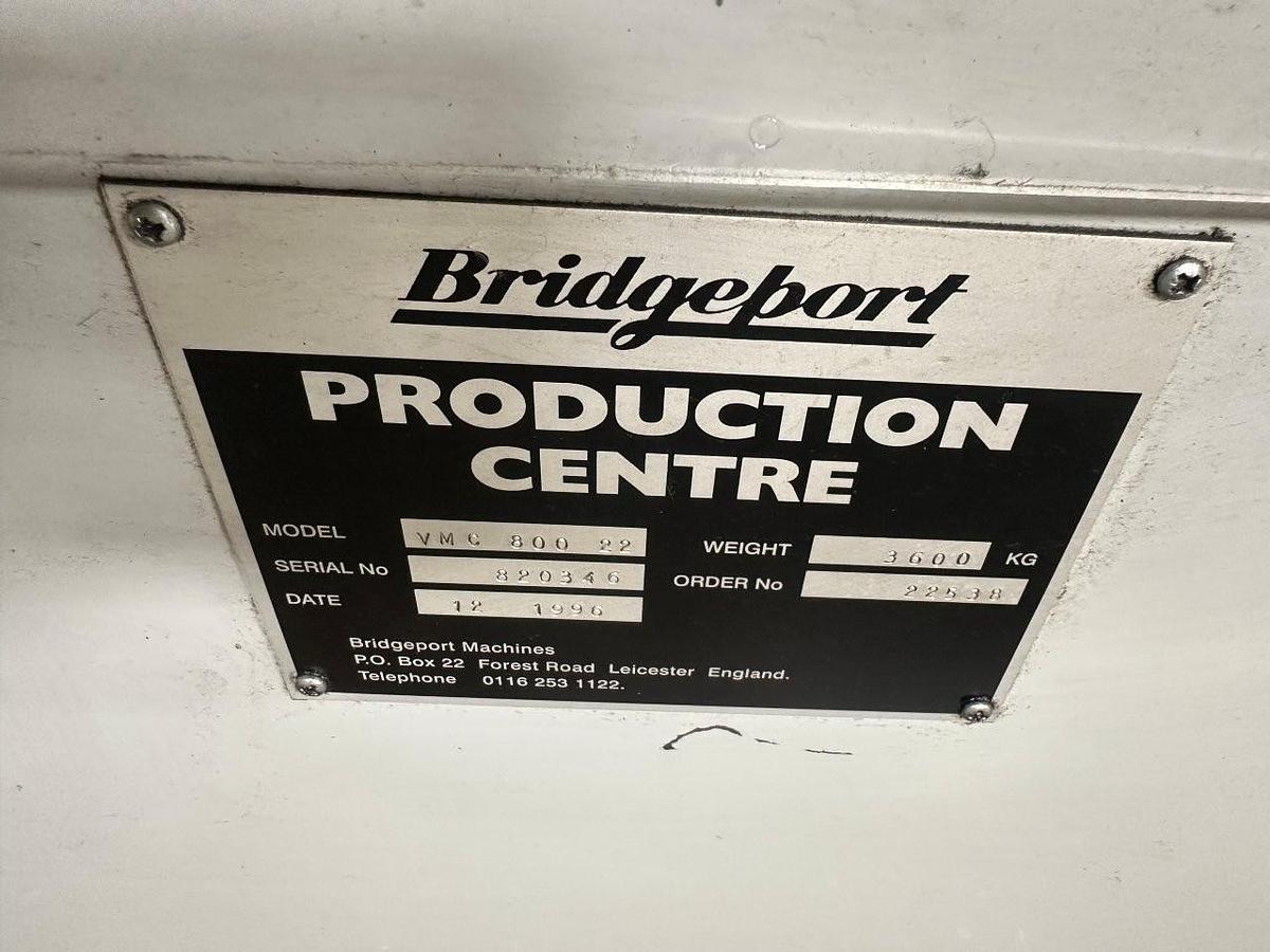 Used Bridgeport VMC800 22 Vertical Machining Centre