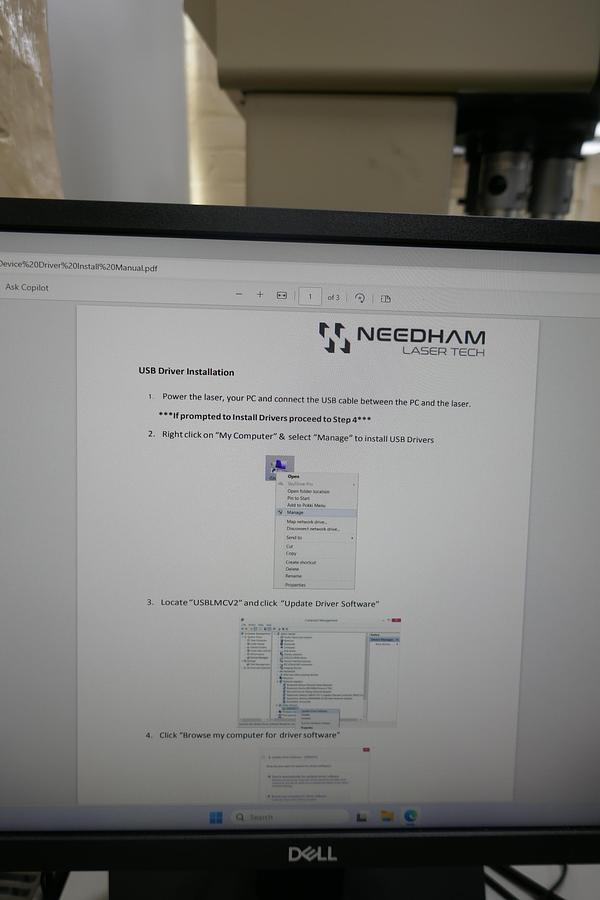 Used Needham N-Lase Desktop Pro 20W MOPA Fibre Laser Marking System
