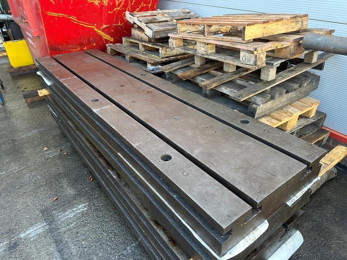 Used 4 x TSlotted Matching Floor Plates 10ft x 30" x 7" Per Plate