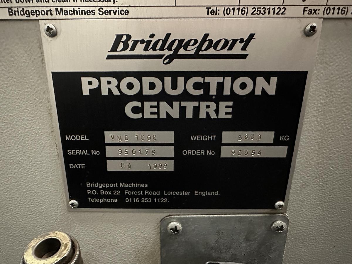 Used Bridgeport VMC 1000/22 Machining Centre (1999)