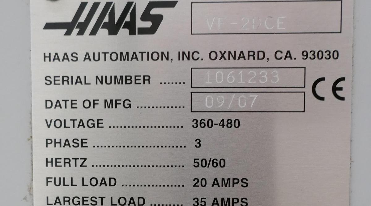 Used Haas VF-2DCE Vertical Machining Centre